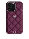 Velante Quilted Chain Iphone 16 Pro Max Case In Burgundy