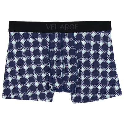 Velarof Men's Blue Twisted Soroban Boxer Brief