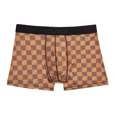 Velarof Men's Yellow / Orange Digitalise Ichimatsu - Yellow & Orange In Yellow/orange