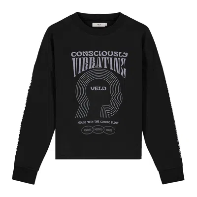 Veld Women's Black Vondel Consciously Vibrating Long Sleeve T-shirt