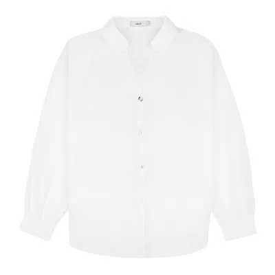 Veld Women's White Calabasas Linen Button Down Shirt