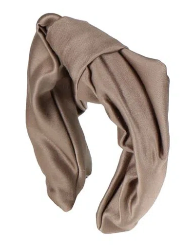 Velette Sospette Woman Hair Accessory Khaki Size - Cotton, Acrylic In Beige