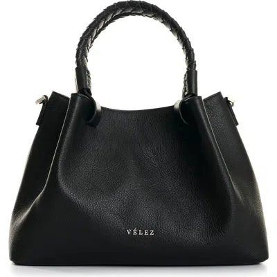 Velez Alessia Leather Crossbody Bag In Black