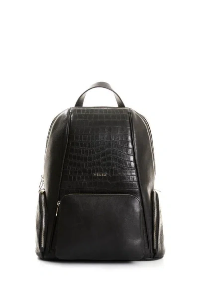 Velez Astra Embossed Leather Backpack In Black