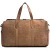 Velez Brown Top Grain Leather Garment Bag With Shoe Compartment