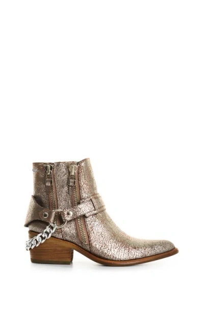 Velez Crackled Leather Ankle Boots In Multi