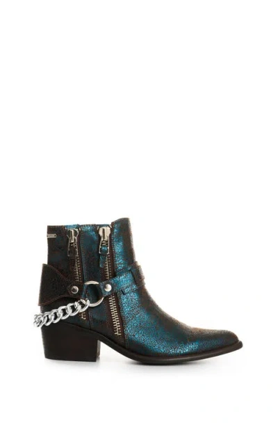 Velez Crackled Leather Ankle Boots In Multi