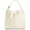 Velez Embossed Leather Bowling Bag In White