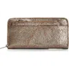 Velez Folia Leather Checkbook Wallet In Silver
