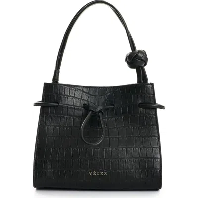 Velez Full Grain Leather Crossbody Bag In Black