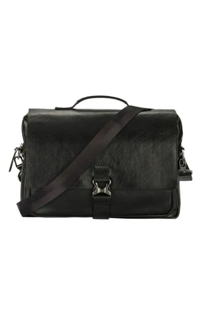 Velez Full Grain Leather Messenger Bag For Men Laptop Briefcase In Black