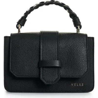 Velez Garniel Hands-free Leather Bag With Woven Handle In Black
