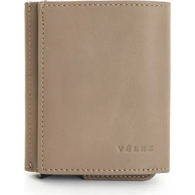 Velez Garry Tech Leather Card Holder In Gray