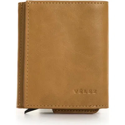 Velez Garry Tech Leather Card Holder In Yellow