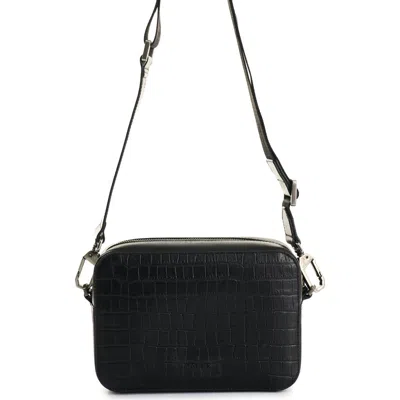Velez Leather Crossbody Bag  With Adjustable Straps In Black