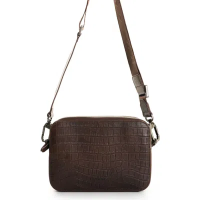 Velez Leather Crossbody Bag  With Adjustable Straps In Brown