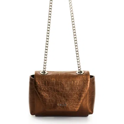 Velez Leather Crossbody Bag With Chain In Brown