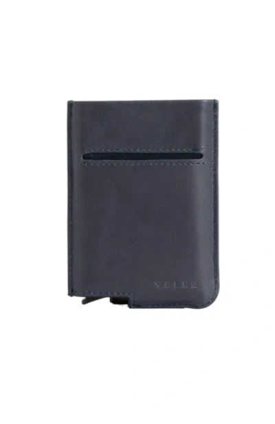 Velez Leather Mini Wallet Document Holder In Gray
