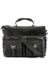 Velez "new Archaeology" Portable Leather Briefcase In Black