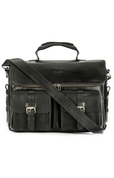Velez "new Archaeology" Portable Leather Briefcase In Black