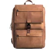 Velez Top Grain Leather Backpack For Men And Women Laptop Bag In Brown