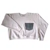 Velier. Rework Women's Blue / White Velier Rework White Cotton Cropped Sweatshirt
