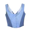 VELIER. REWORK WOMEN'S LEVI REWORK BLUE DENIM CORSET