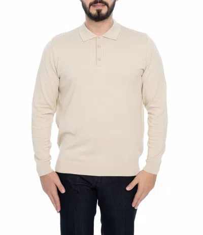 Vella Pais Auburn Polo Sweater In Beige