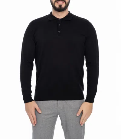 Vella Pais Auburn Polo Sweater In Black