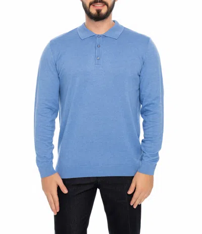 Vella Pais Auburn Polo Sweater In Blue