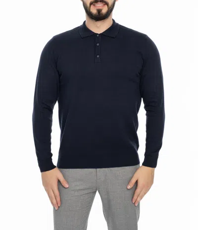 Vella Pais Auburn Polo Sweater In Blue