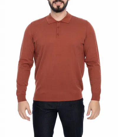 Vella Pais Auburn Polo Sweater In Orange