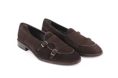 Vella Pais Bellville Short Cut Double Monk Loafers In Brown