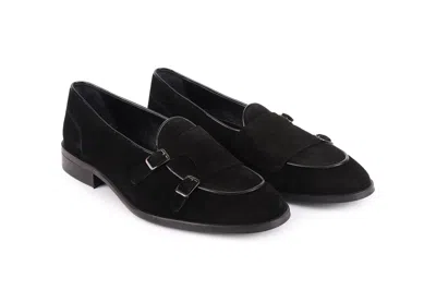 Vella Pais Bellville Short Cut Double Monk Loafers In Black