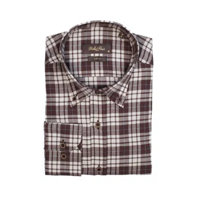 Vella Pais Foxford Slim Fit Cotton Shirt In Brown