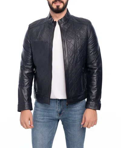Vella Pais Leola Leather Jacket In Blue