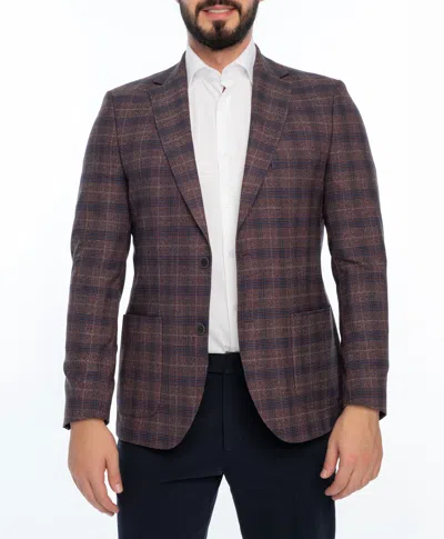 Vella Pais Mclendon Regular Fit Plaid Sport Coat In Brown