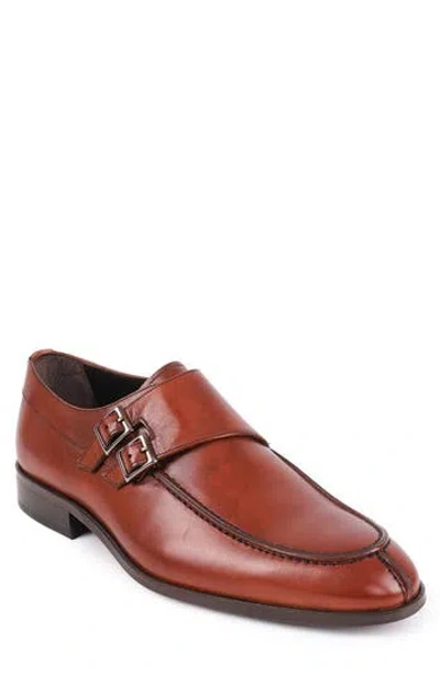 Vellapais Arlington Double Monk Strap Leather Loafer In Cognac