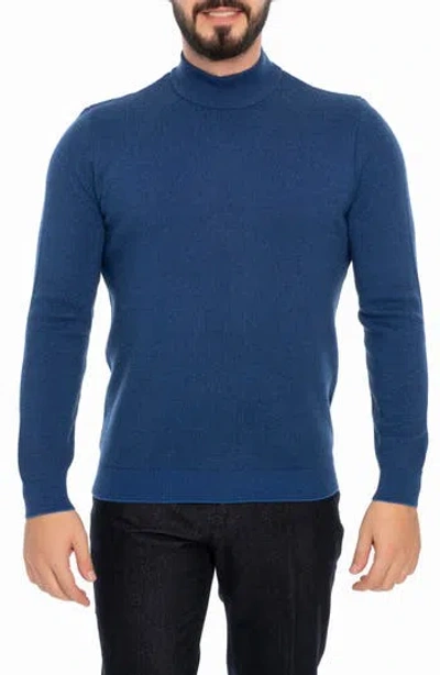 Vellapais Atlantis Mock Neck Sweater In Blue
