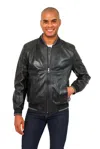 Vellapais Caen Leather Jacket In Dark Green
