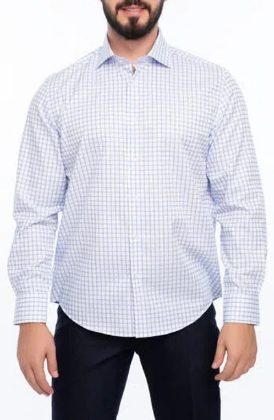 Vellapais Carlton Slim Fit Cotton Dress Shirt In Blue