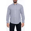 Vellapais Check Cotton Slim Fit Button Down Shirt In Dark Blue