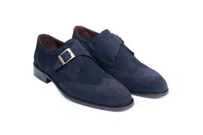 Vellapais Clinton Wingtip Monk Strap In Blue