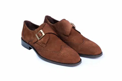 Vellapais Clinton Wingtip Monk Strap In Brown