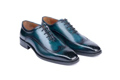 Vellapais Devonshire Hand Painted Wingtip Dress Shoes In Dark Blue