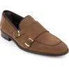Vellapais Elmaton Double Monk Strap Leather Loafer In Dark Beige