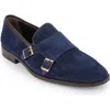 Vellapais Elmaton Double Monk Strap Leather Loafer In Blue