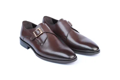 Vellapais Kyrenia Monk Strap Dress Shoes In Dark Brown