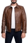 Vellapais Smooth Leather Jacket In Brown