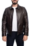 Vellapais Landon Leather Jacket In Brown